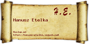 Hanusz Etelka névjegykártya